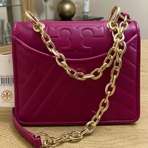 TORY BURCH Alexa Mini Party Fuschia  Crossbody/Shoulder